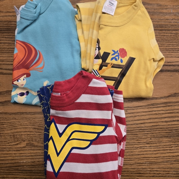 Hanna Andersson Disney Princess Ariel Belle Wonder Women Pajamas Size 120 / 6-7 - Picture 15 of 15